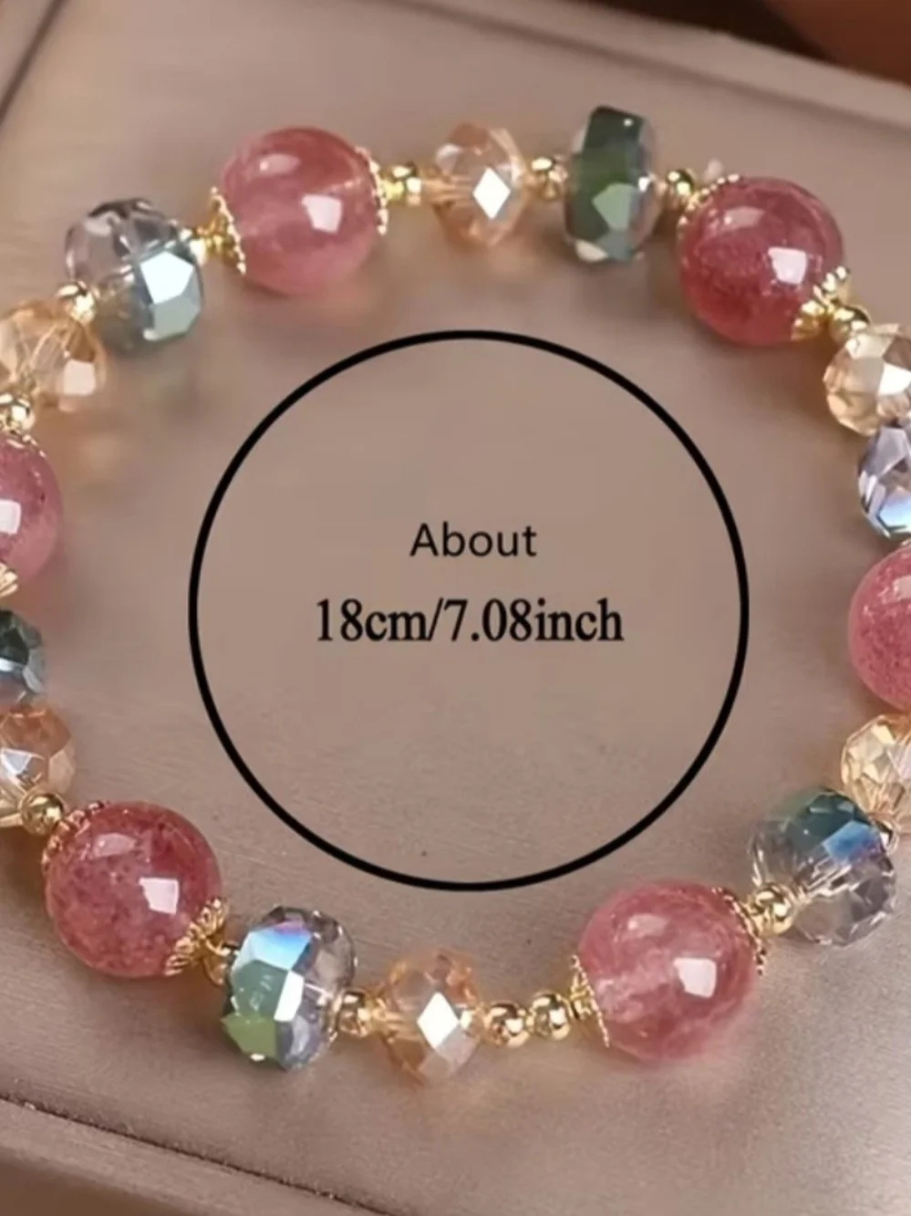 🌟Multi‑Color Crystal Beaded Stretch Bracelet — Pink & Pastel Gemtones🌟